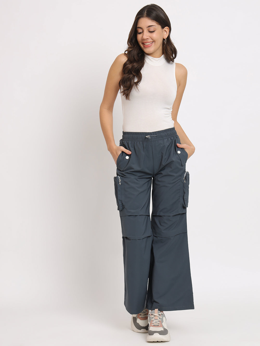 Box Pocket Wide Leg Parachute Jogger