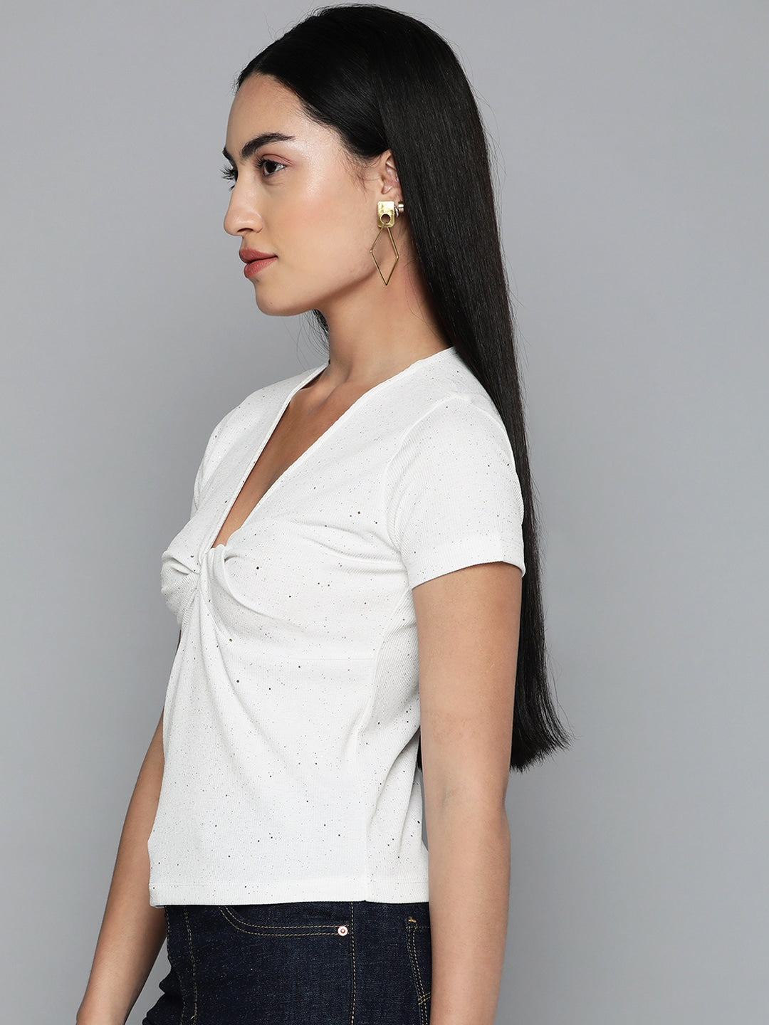 Women Twisted Neck Top