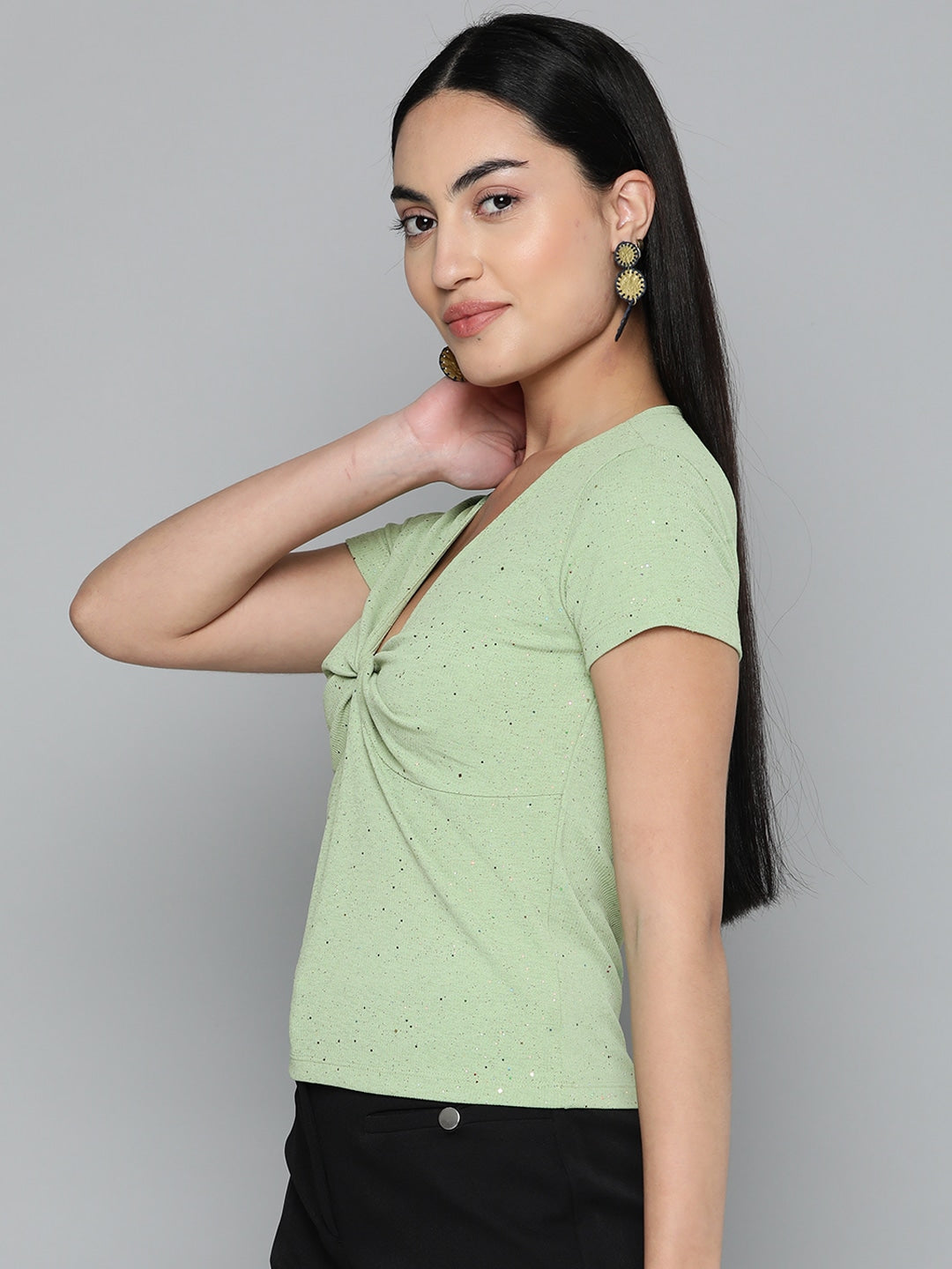 Women Twisted Neck Top