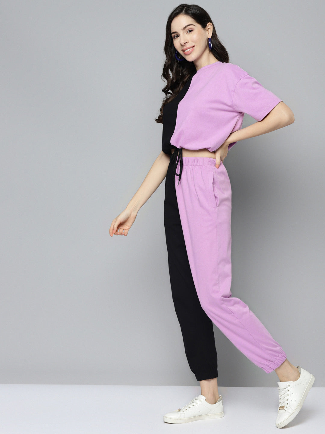 Color Block Cotton Co-ord Set