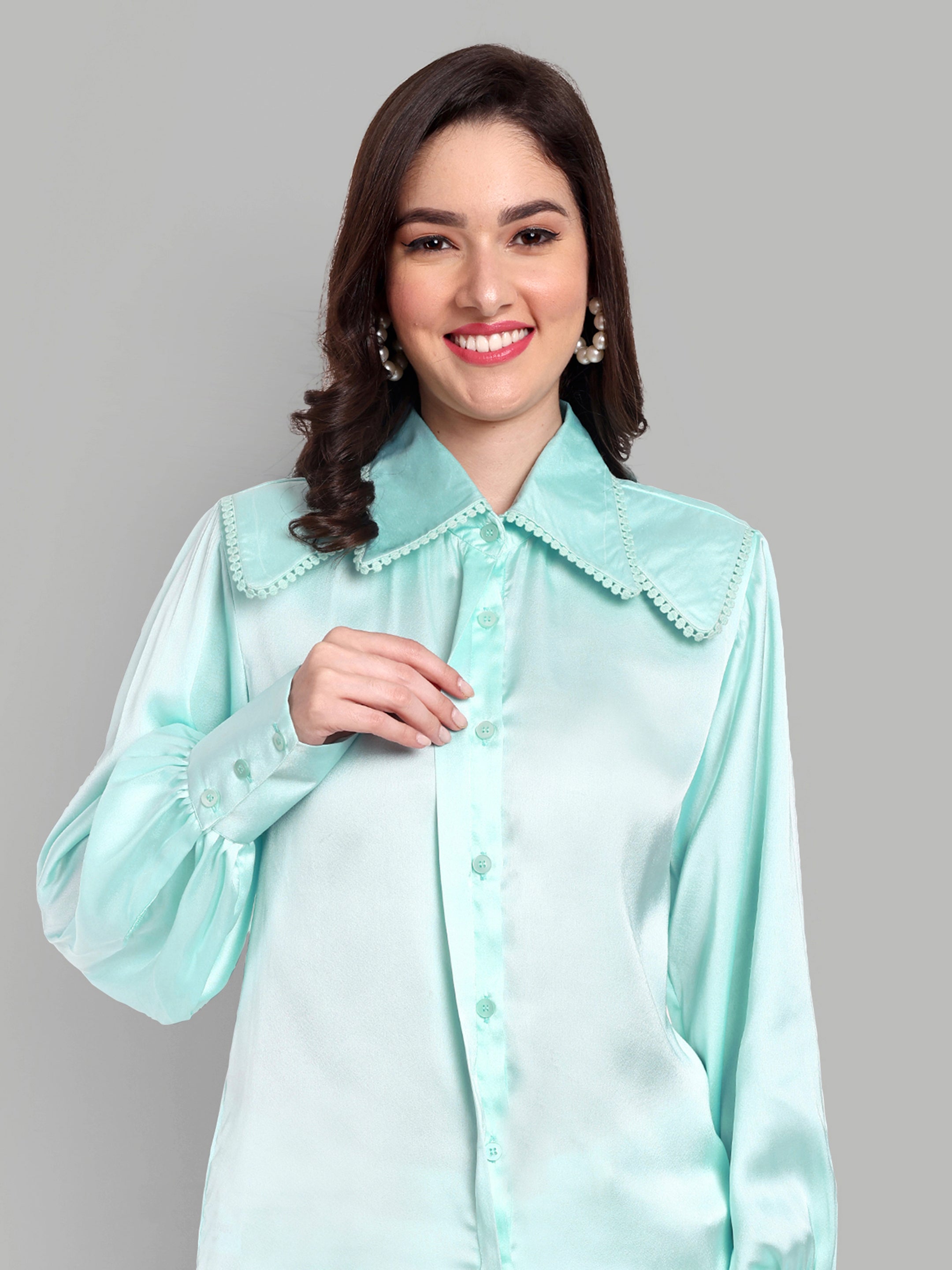 Royal Full Sleeve Shirt Detailed Long Collar and Cuff