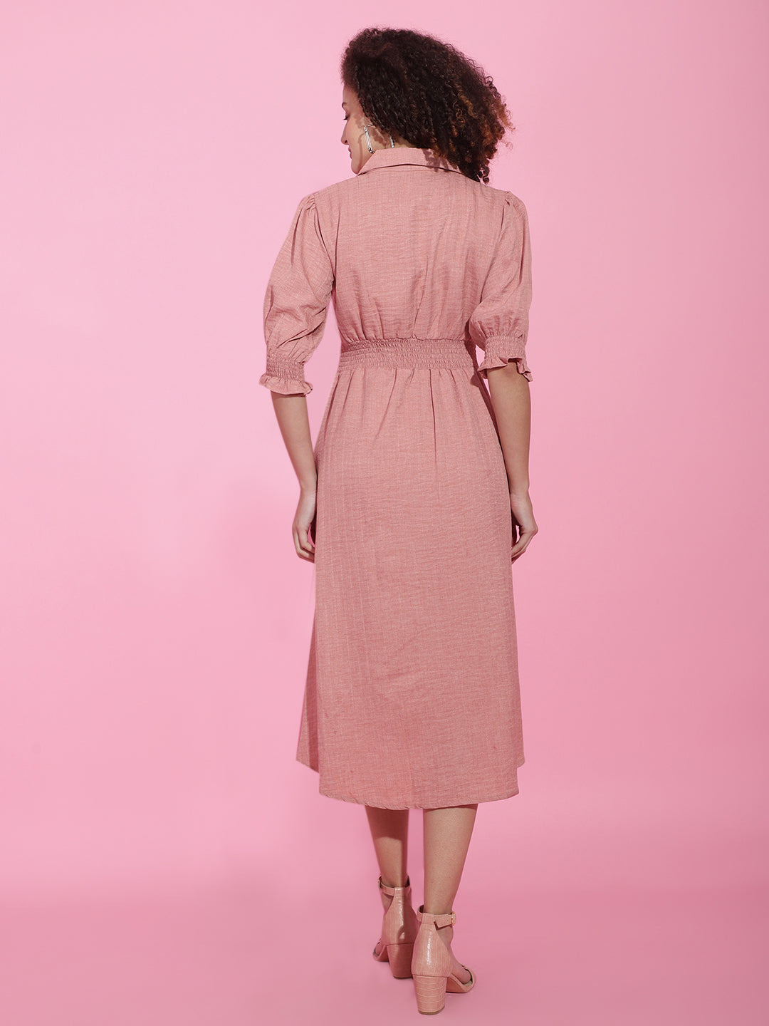 A-line self-pattern Single Dress