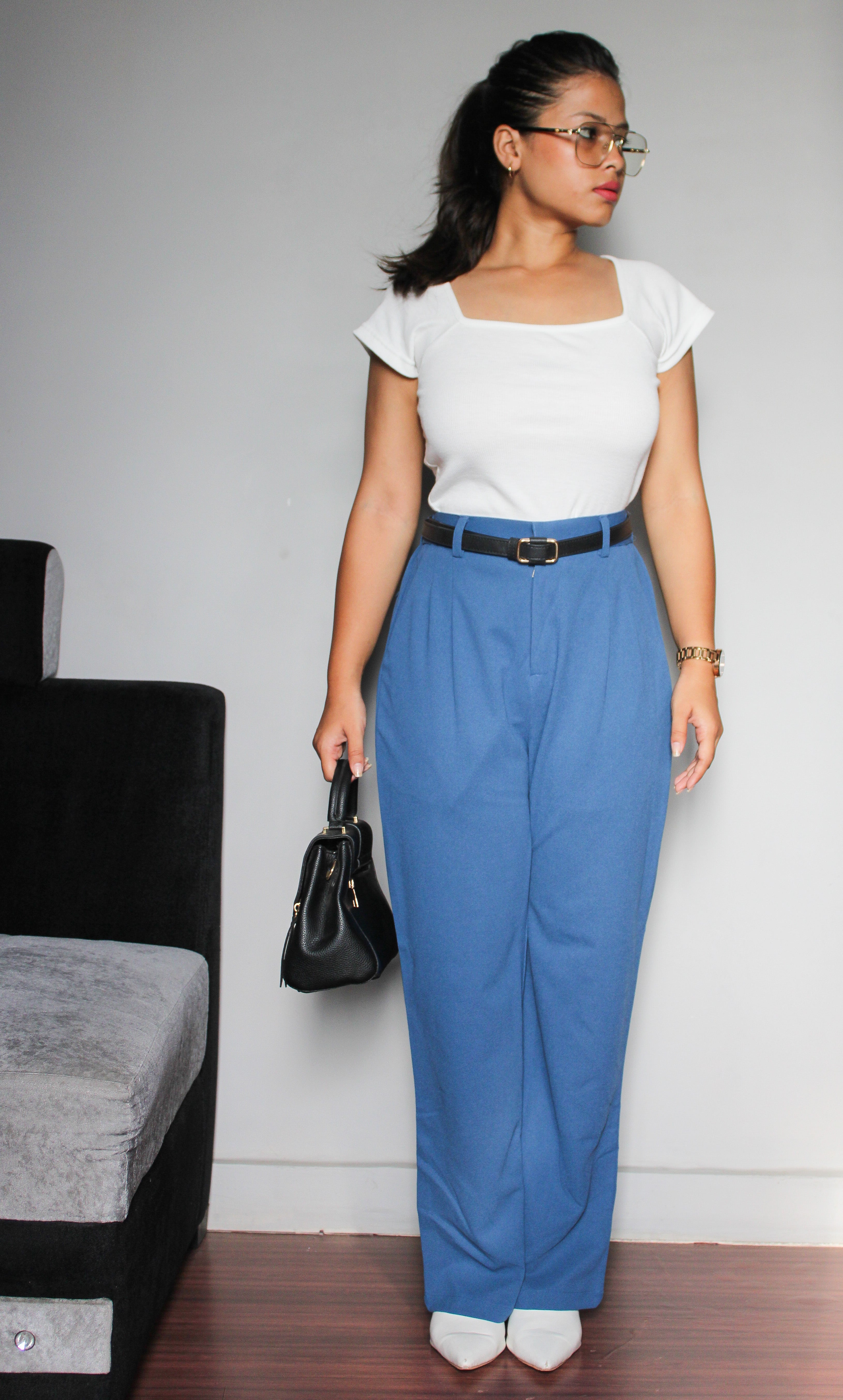 Teal Blue Wide leg Pant