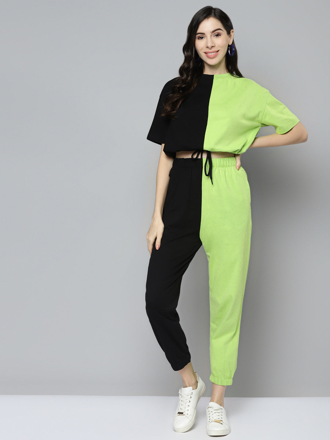 Color Block Cotton Co-ord Set