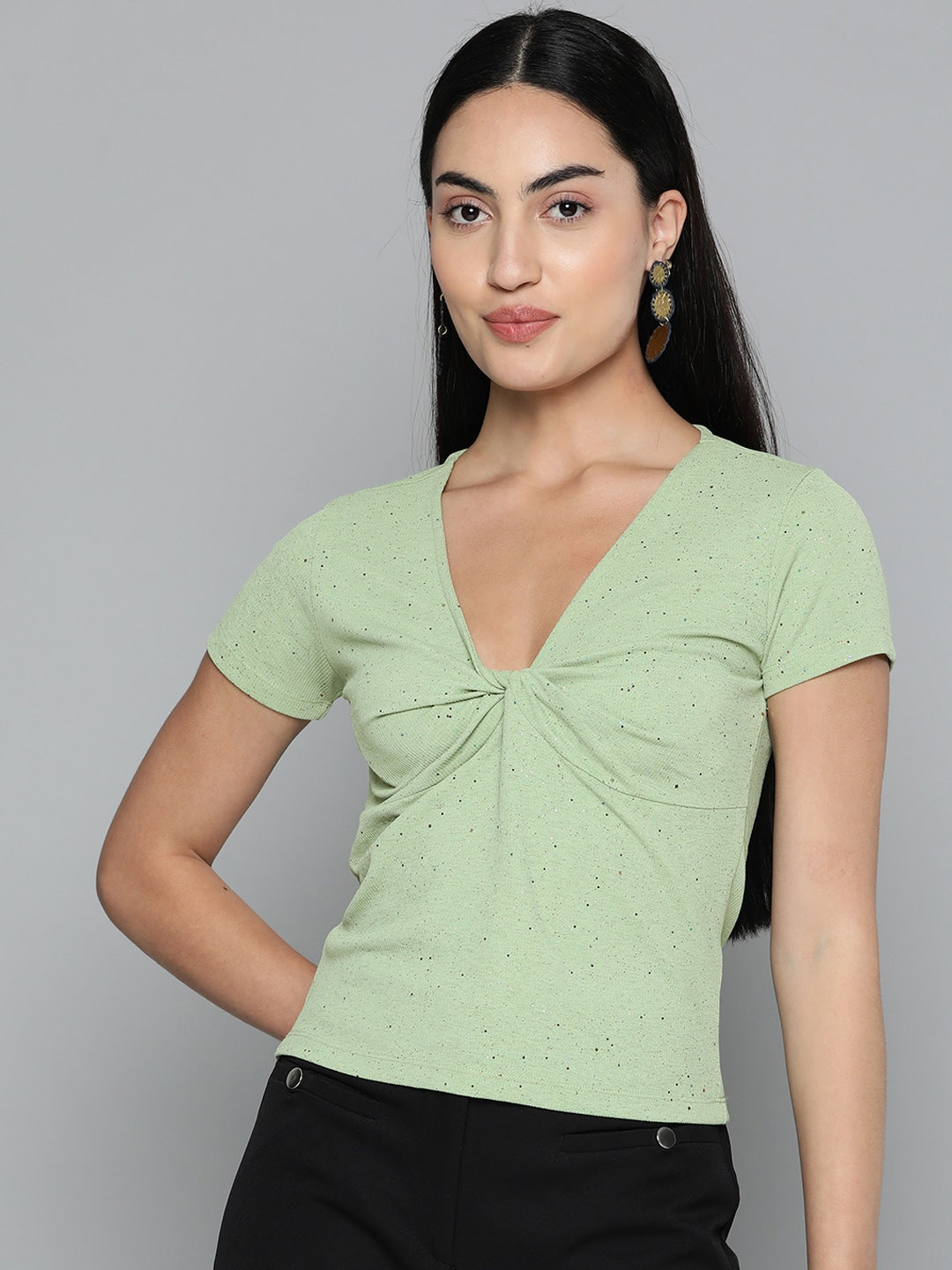 Women Twisted Neck Top